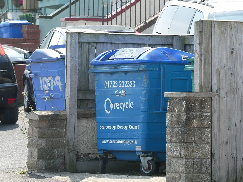 Context photograph: Large Recycling Bins; operations context, not an identified product or supplier on this page.