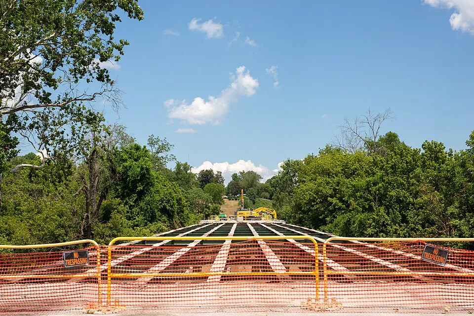 Context photograph: Chatham Bridge construction in July 2020, resulting in the closure of the bridge route to Chatham. (3350f01e-ae80-4ee5-a57f-aa1a9155fdc9); metal context, not an identified product or supplier on this page.
