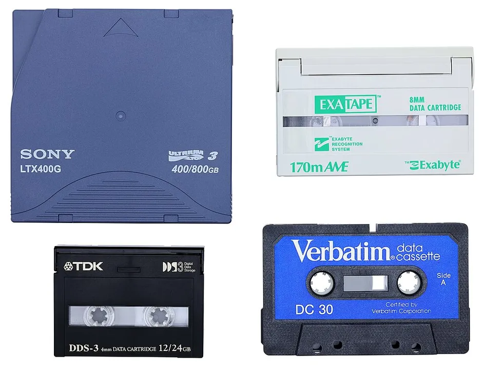 Context photograph: Magnetic-tape data storage; operations context, not an identified product or supplier on this page.