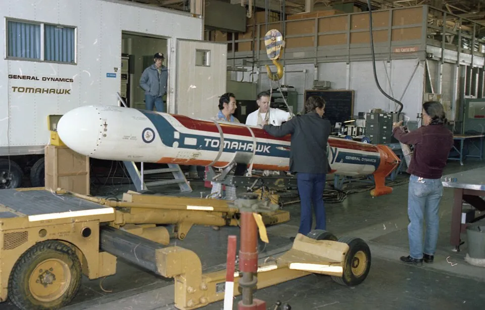 Context photograph: 23 0047788 Convair Negative Image - Convair employees loading Tomahawk missile for transport (53822079739); operations context, not an identified product or supplier on this page.