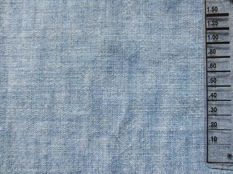 Context photograph: Blue chambray cloth; textile context, not an identified product or supplier on this page.