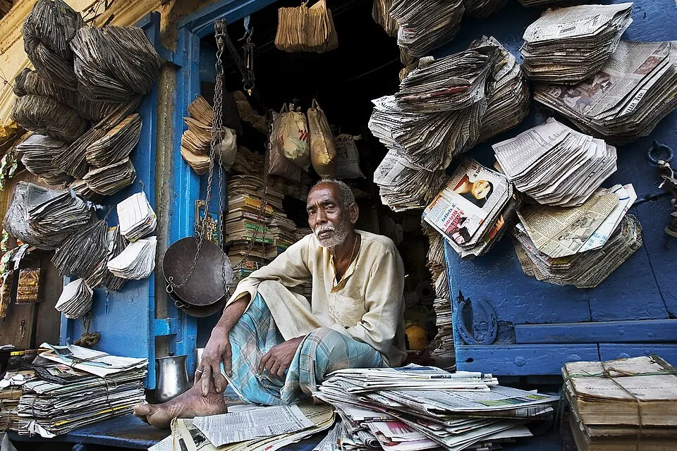Context photograph: India - Varanasi paper bag maker - 0078; paper context, not an identified product or supplier on this page.