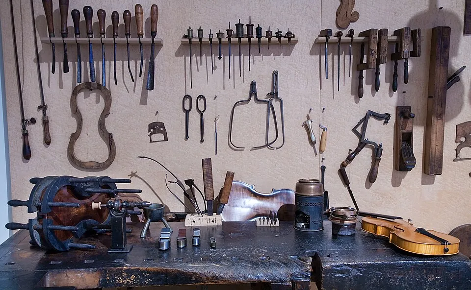 Context photograph: Vienna - Violin repair workshop - 0049; operations context, not an identified product or supplier on this page.